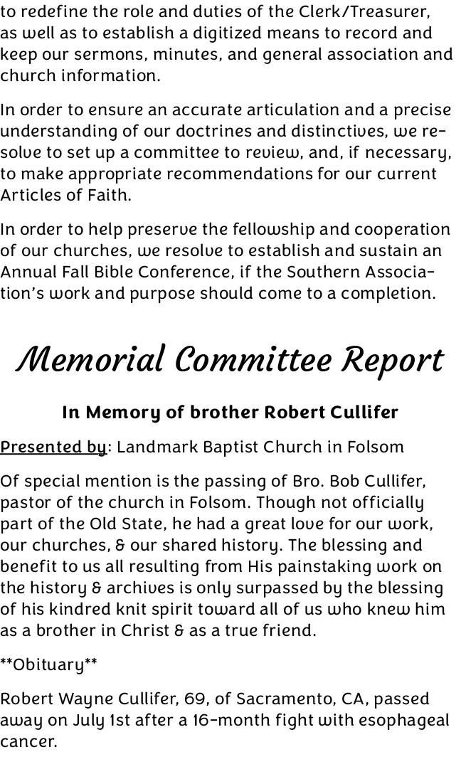 to redefine the role and duties of the Clerk/Treasurer, as well as to establish a digitized means to record and keep ...