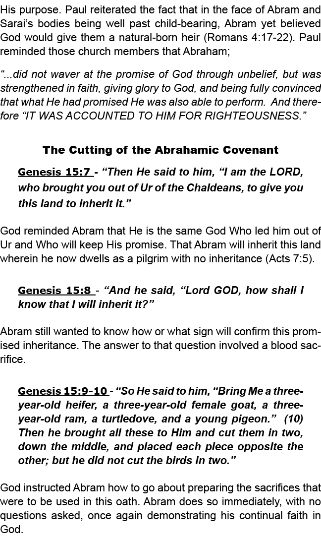 His purpose. Paul reiterated the fact that in the face of Abram and Sarai’s bodies being well past child bearing, Abr...