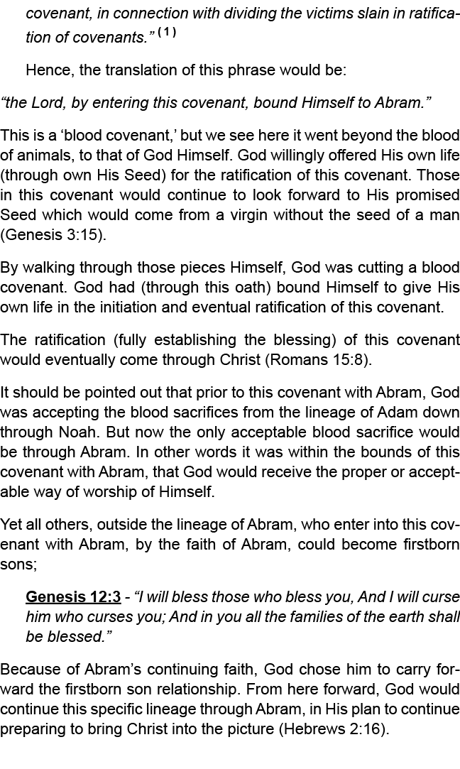 covenant, in connection with dividing the victims slain in ratification of covenants.” (1) Hence, the translation of ...