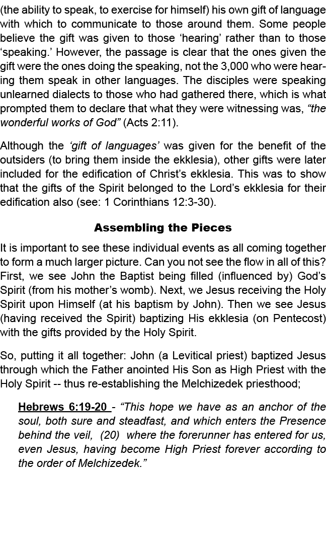ance” (the ability to speak, to exercise for himself) his own gift of language with which to communicate to those aro...