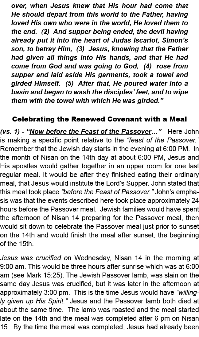 over, when Jesus knew that His hour had come that He should depart from this world to the Father, having loved His ow...
