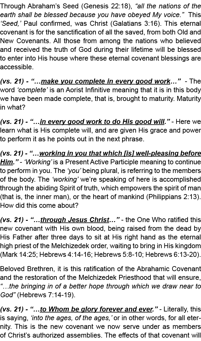 Through Abraham’s Seed (Genesis 22:18), “all the nations of the earth shall be blessed because you have obeyed My voi...