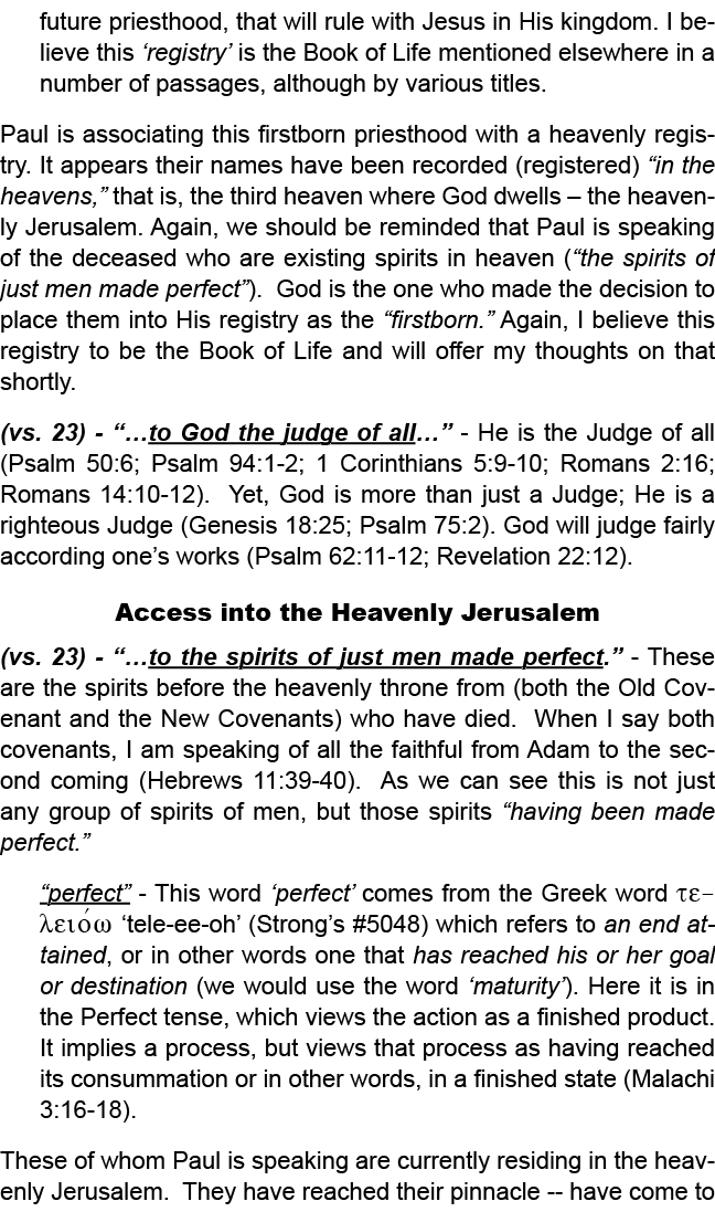 God was moving forward with His plan to prepare a priesthood under the Melchizedek pattern. It is my belief that this...