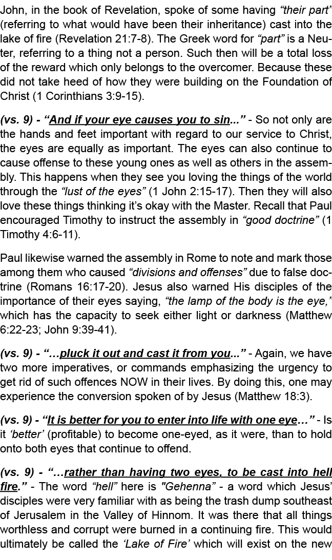 John, in the book of Revelation, spoke of some having “their part” (referring to what would have been their inheritan...