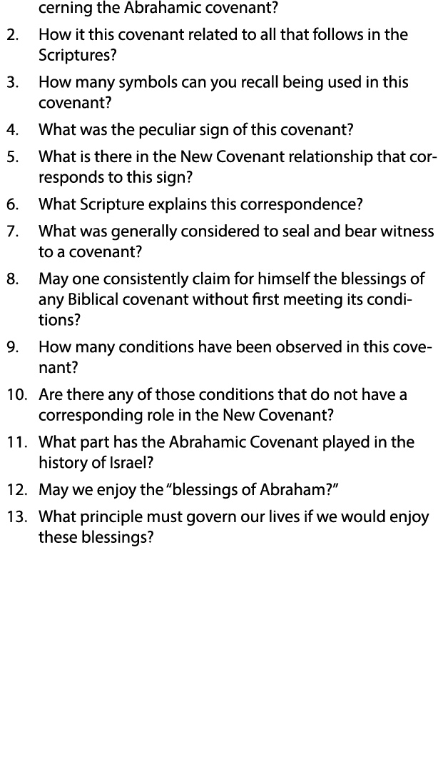 cerning the Abrahamic covenant  2  How it this covenant related to all that follows in the Scriptures  3  How many sy   