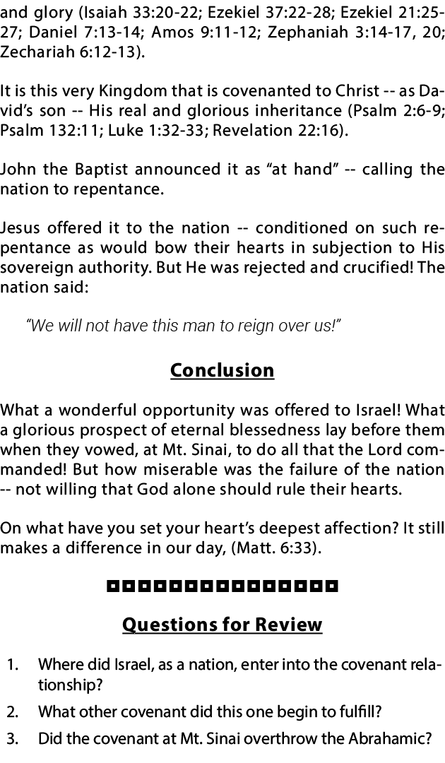 and glory (Isaiah 33:20-22; Ezekiel 37:22-28; Ezekiel 21:25-27; Daniel 7:13-14; Amos 9:11-12; Zephaniah 3:14-17, 20;    
