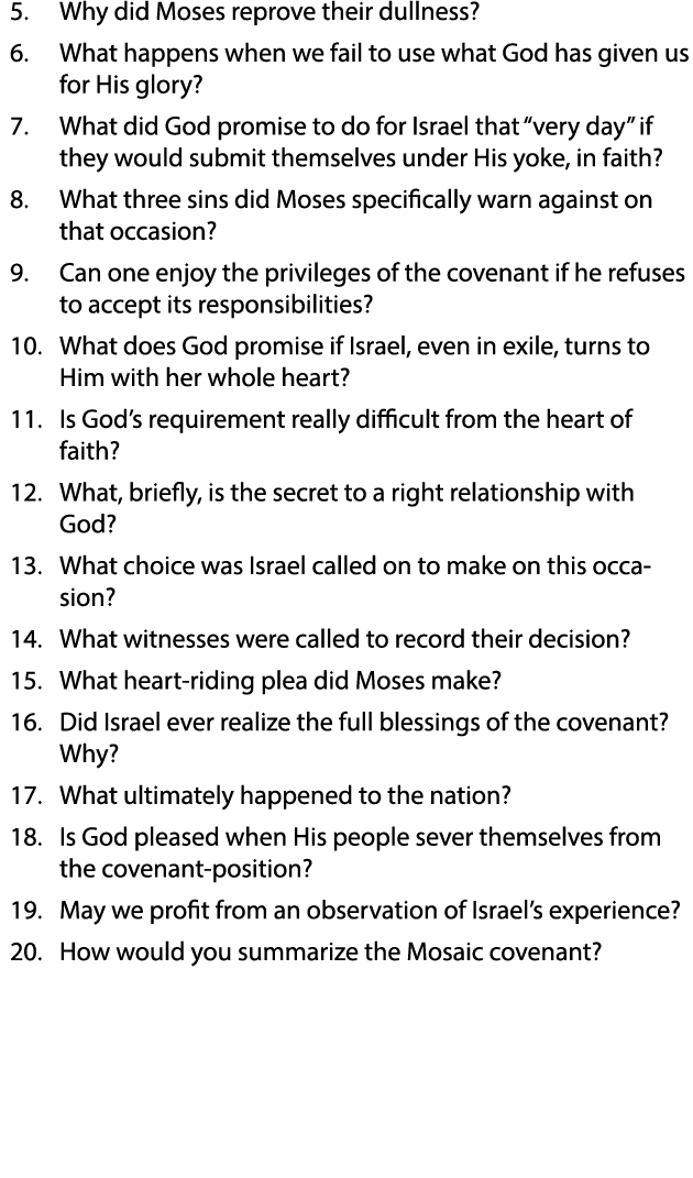5  Why did Moses reprove their dullness  6  What happens when we fail to use what God has given us for His glory  7     