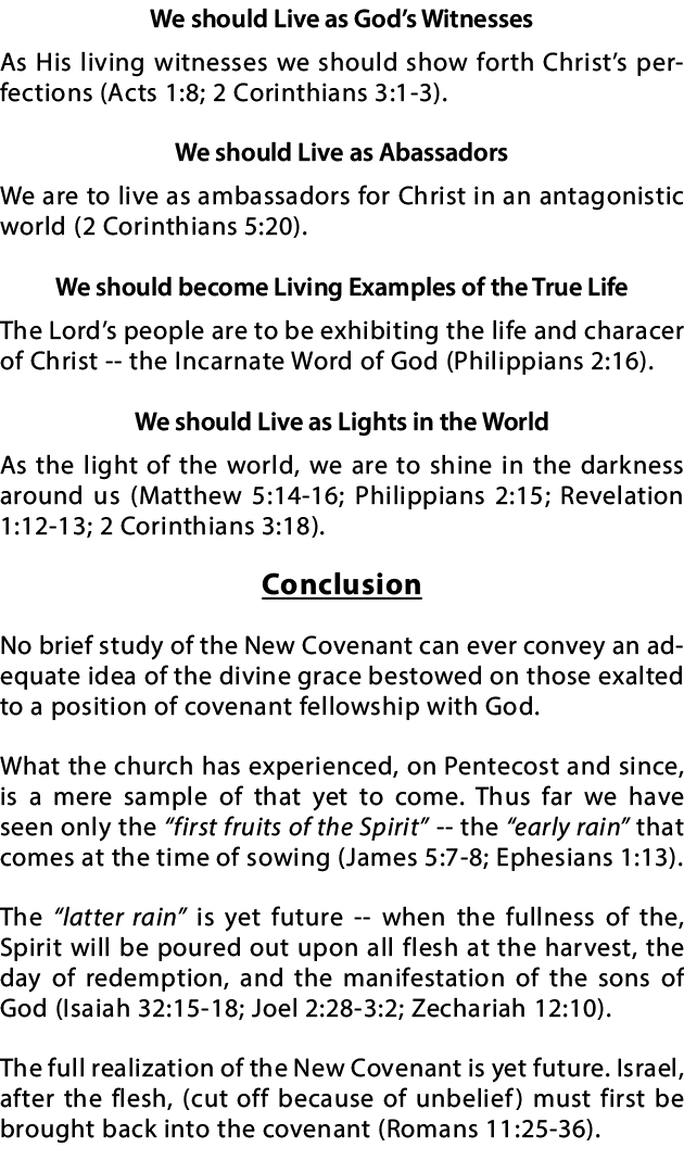 We should Live as God s Witnesses As His living witnesses we should show forth Christ s perfections (Acts 1:8; 2 Cori   