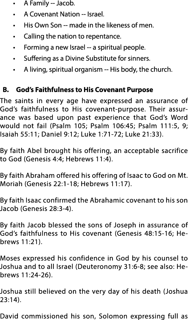   A Family -- Jacob    A Covenant Nation -- Israel    His Own Son -- made in the likeness of men    Calling the natio   