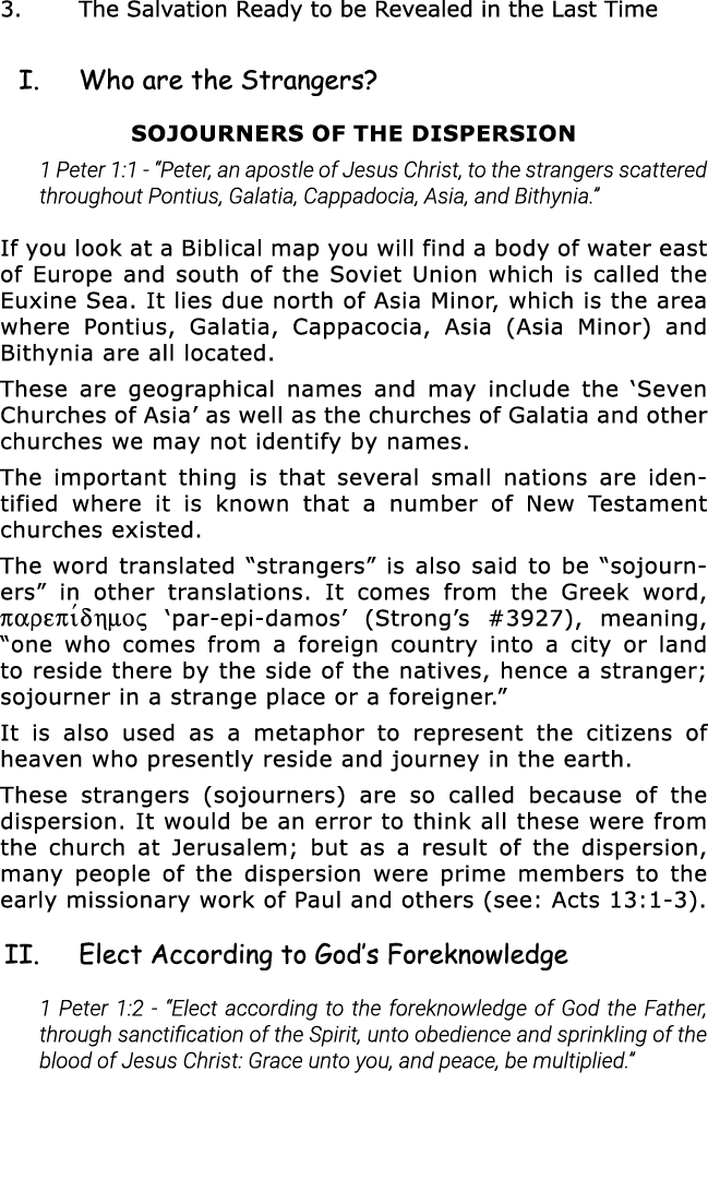 3  The Salvation Ready to be Revealed in the Last Time  I  Who are the Strangers  SOJOURNERS OF THE DISPERSION 1 Pete   