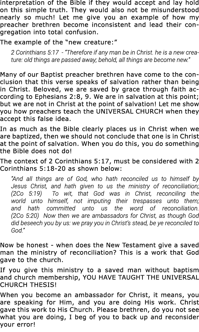 interpretation of the Bible if they would accept and lay hold on this simple truth  They would also not be misunderst   