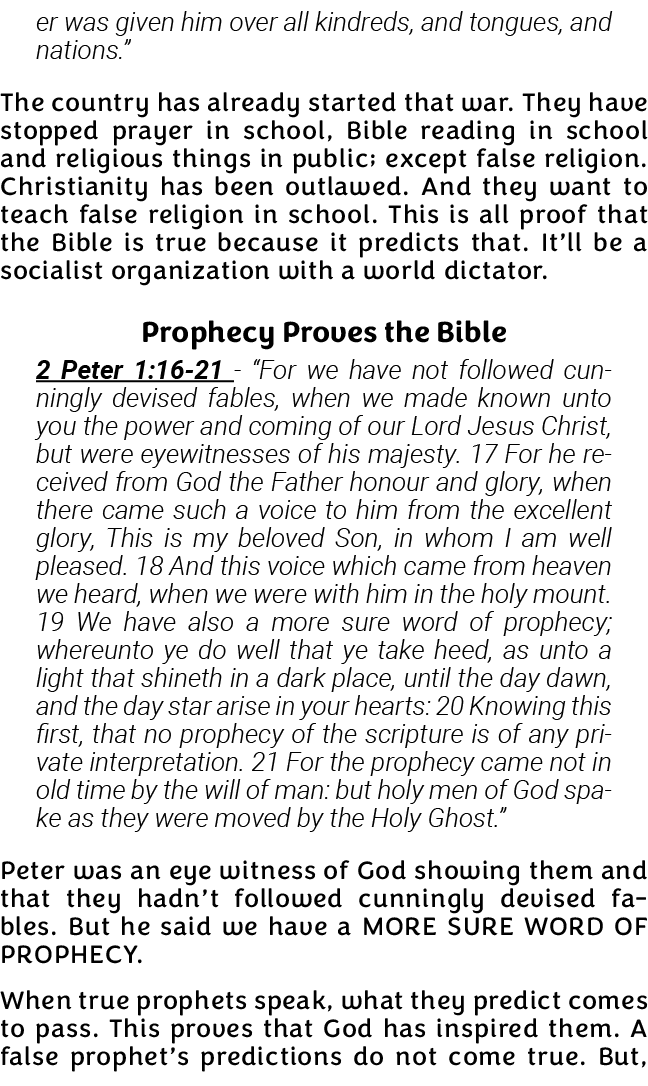 er was given him over all kindreds, and tongues, and nations   The country has already started that war  They have st   