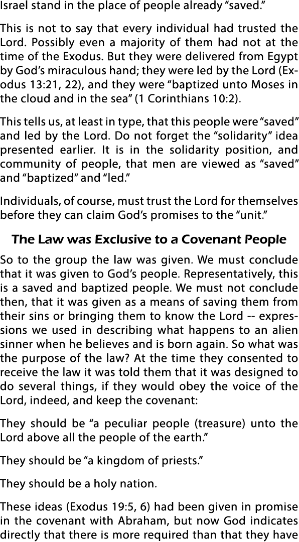 Israel stand in the place of people already  saved   This is not to say that every individual had trusted the Lord  P   