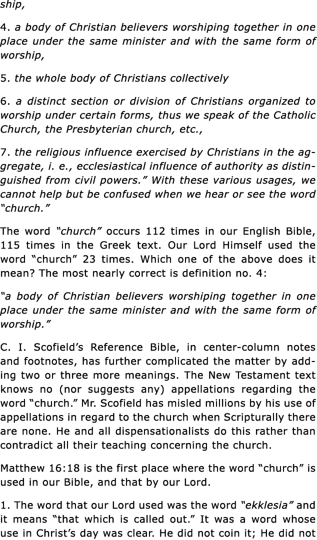 ship, 4  a body of Christian believers worshiping together in one place under the same minister and with the same for   