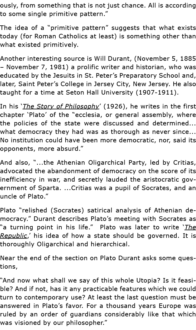 ously, from something that is not just chance  All is according to some single primitive pattern   The idea of a  pri   