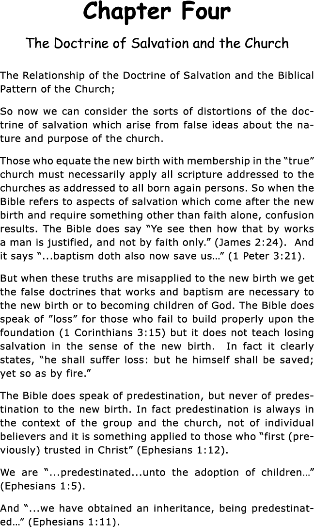 Chapter Four The Doctrine of Salvation and the Church The Relationship of the Doctrine of Salvation and the Biblical    