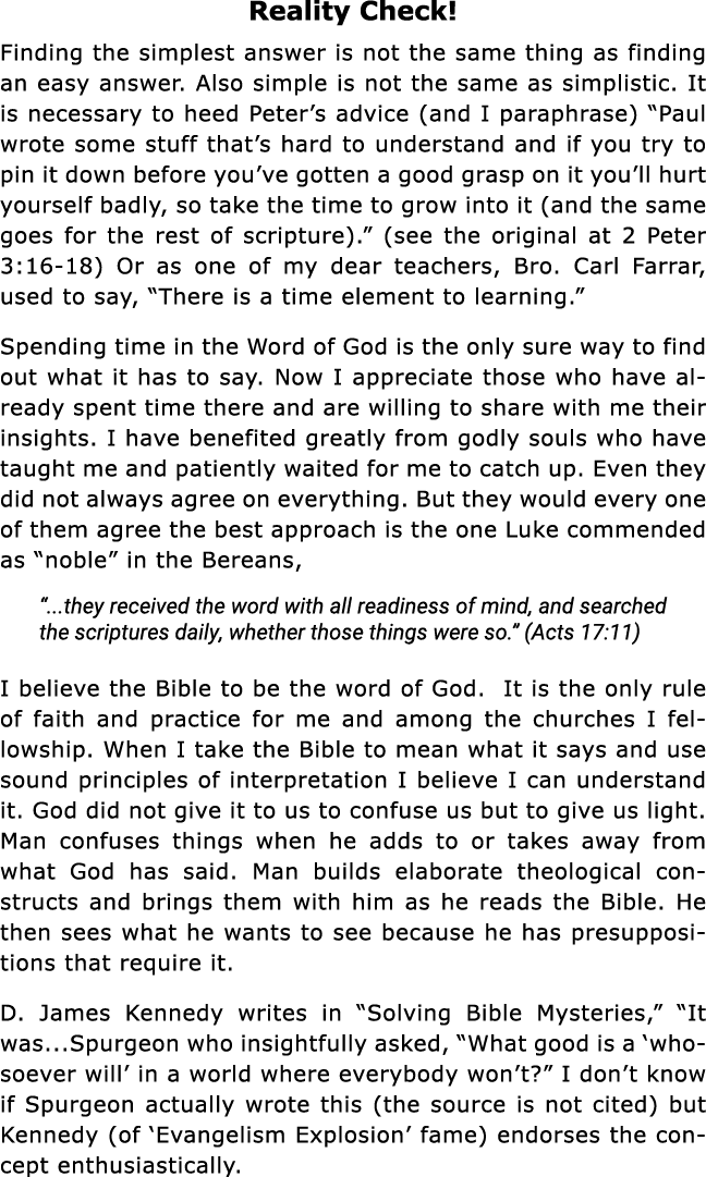 Reality Check  Finding the simplest answer is not the same thing as finding an easy answer  Also simple is not the sa   